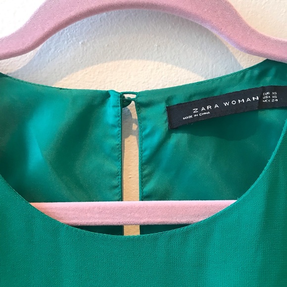 (Sold) ZARA emerald green dress - Picture 5 of 6